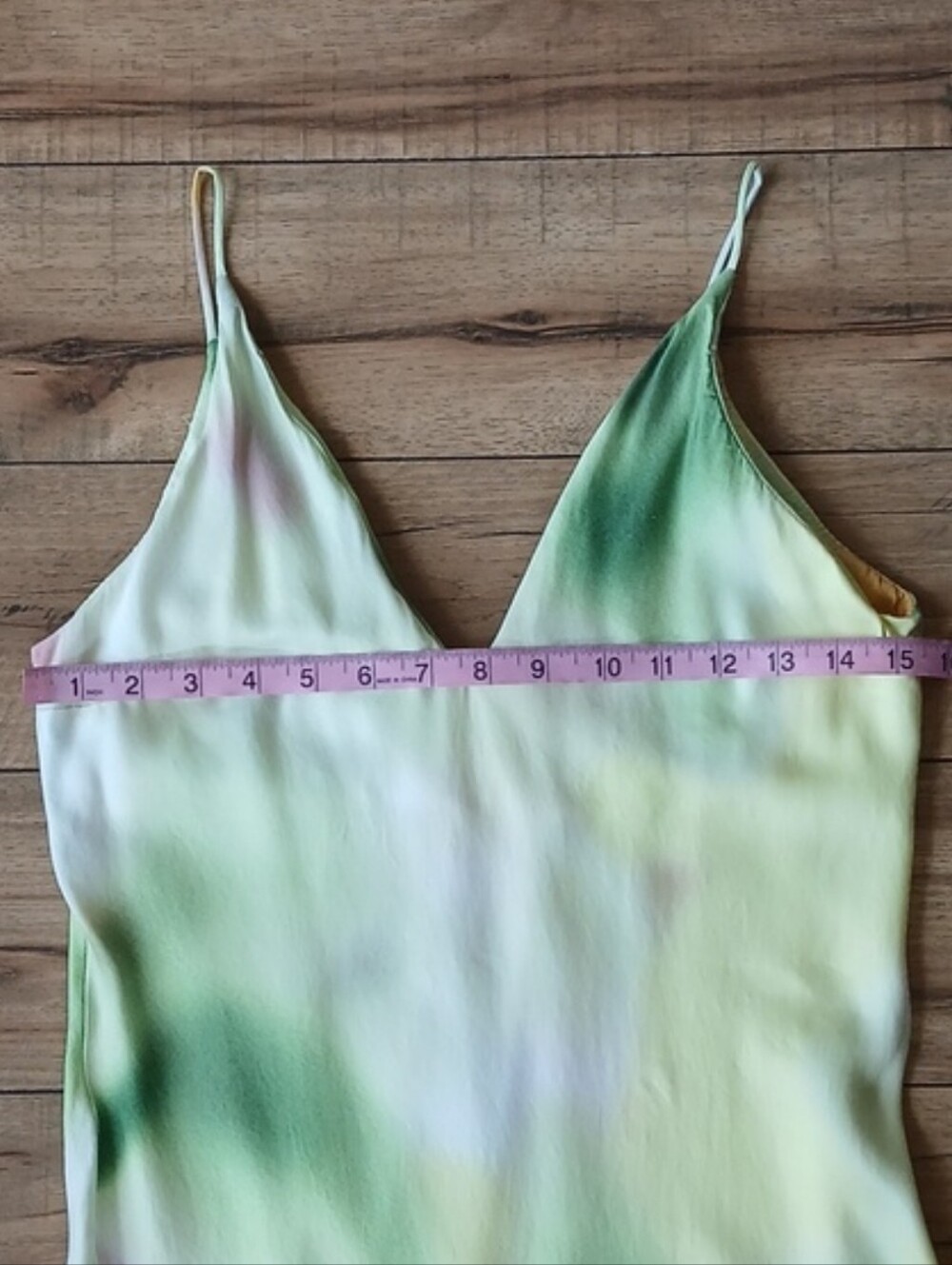 Women's Asymmetrical Summer Resort Slip Midi Dress in Lemon Tie-Dye Multi XS - Picture 10 of 16